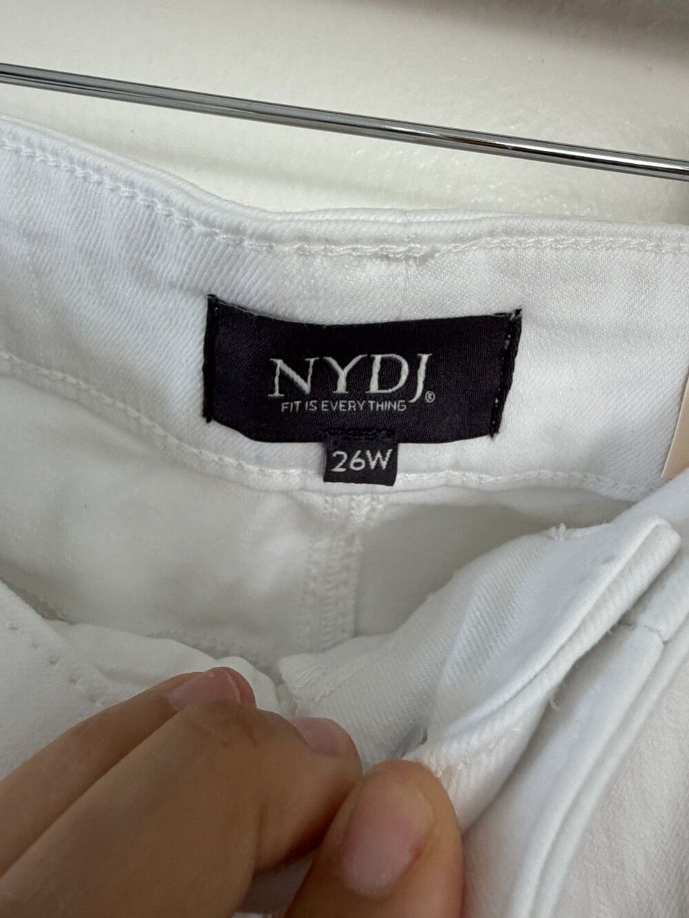 NYDJ Marilyn Straight Ankle Jeans 26W White Wave Tie Dye Lift Tuck - Picture 4 of 9